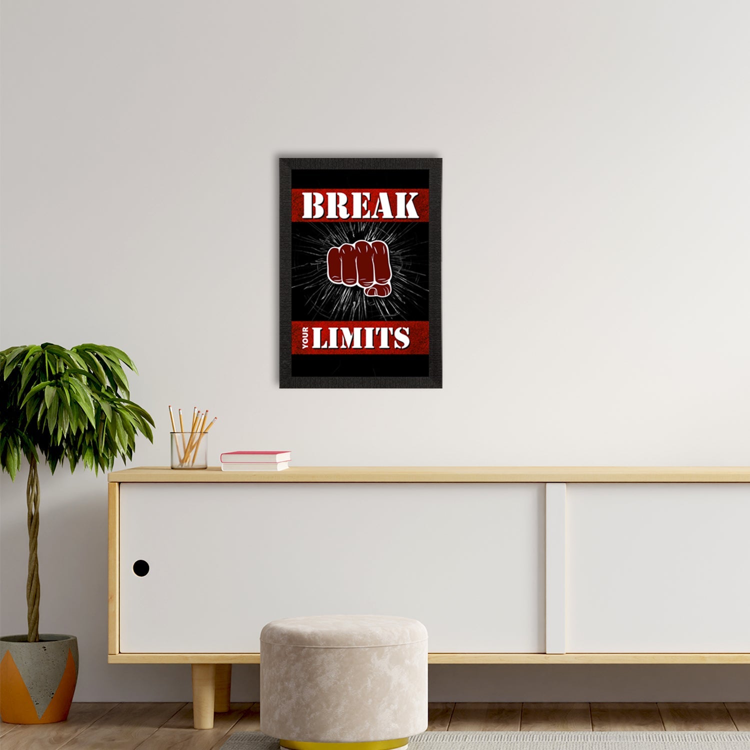 "Break Your Limits" Motivational Quote Satin Matt Texture UV Art Painting Kafalo