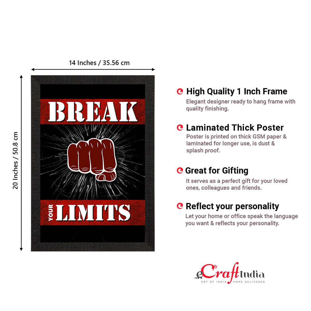 "Break Your Limits" Motivational Quote Satin Matt Texture UV Art Painting Kafalo