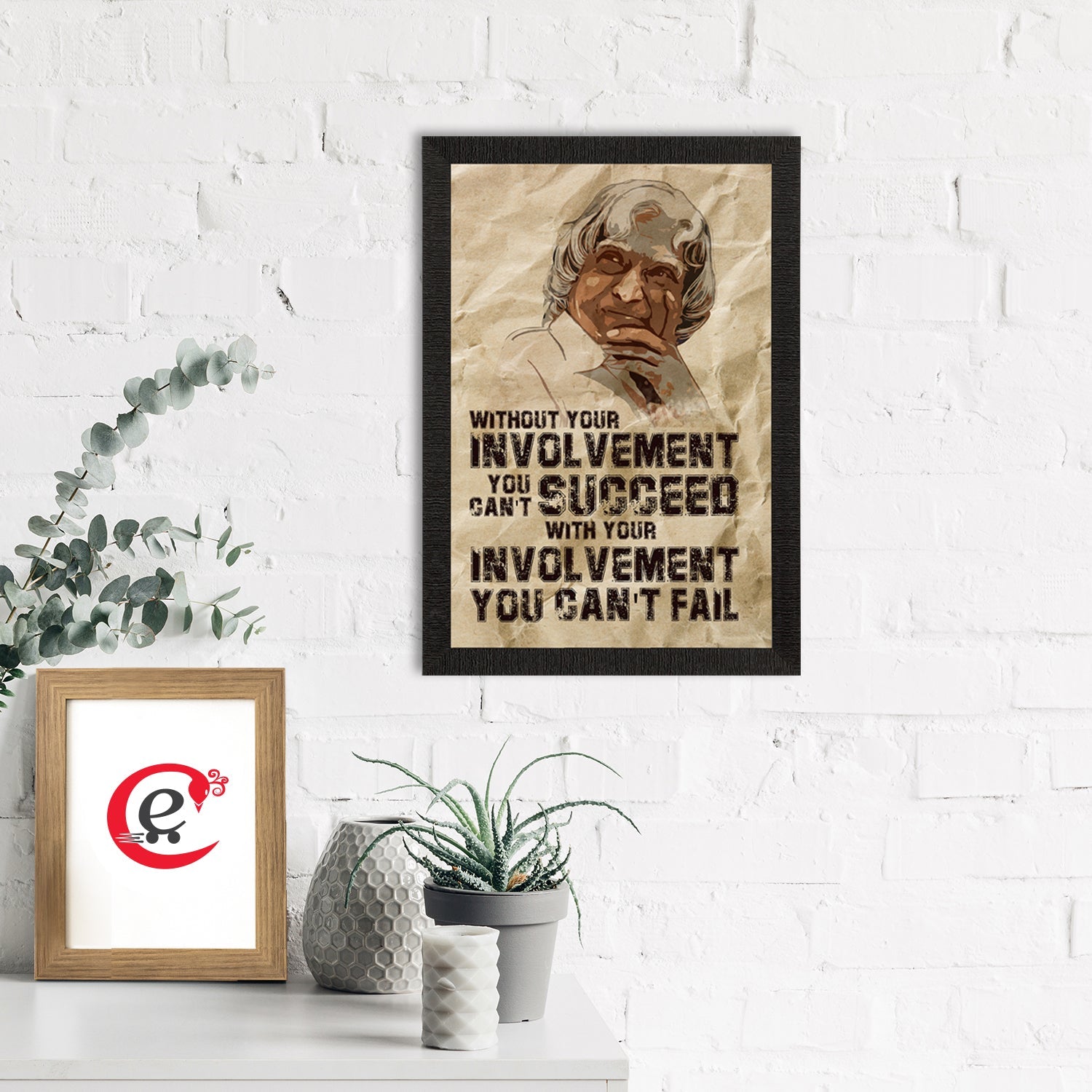 "Without your involvement you cannot SUCCEED, with your Involvement you cannot FAIL" A. P. J. Abdul Kalam Motivational Quote Satin Matt Texture UV Art Painting Kafalo
