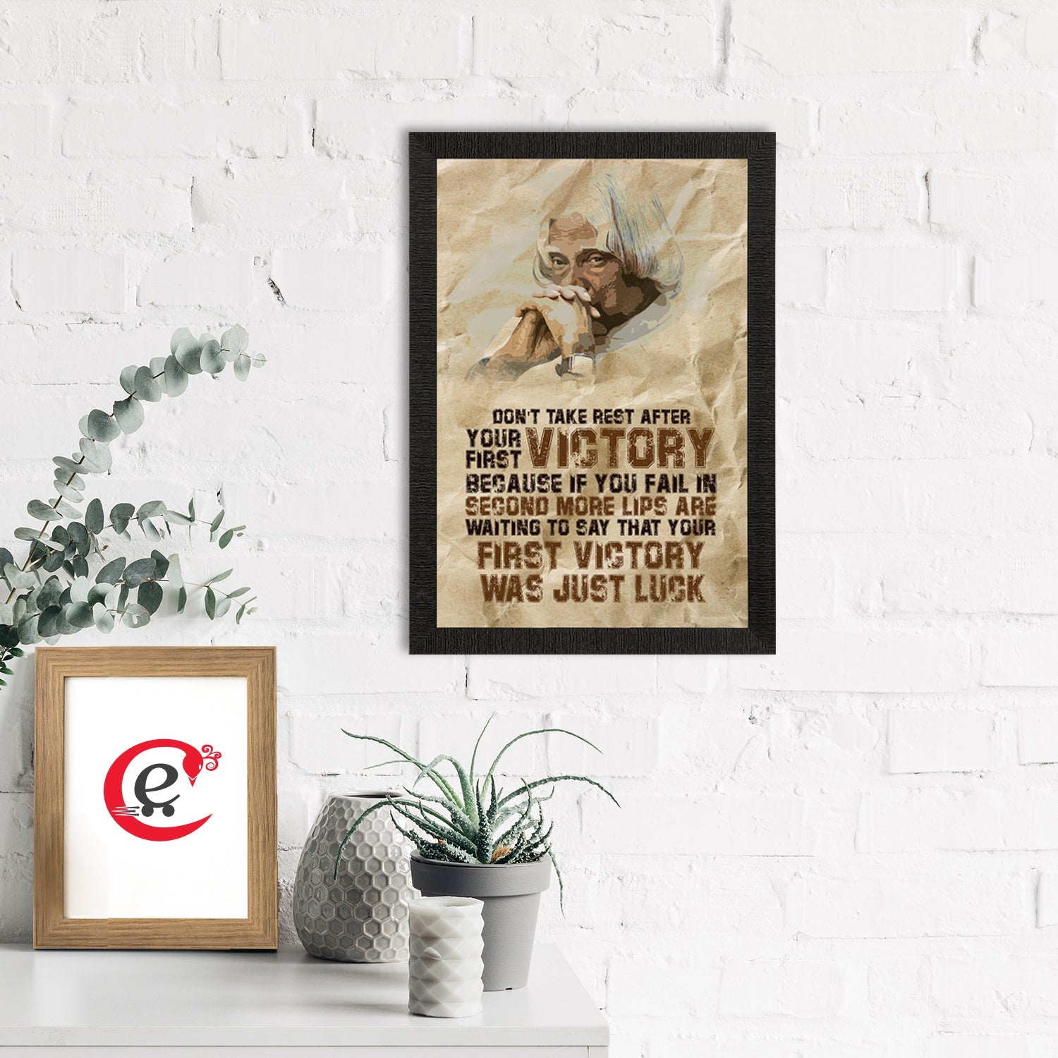 "Don't take rest after your first Victory" A. P. J. Abdul Kalam Motivational Quote Satin Matt Texture UV Art Painting Kafalo