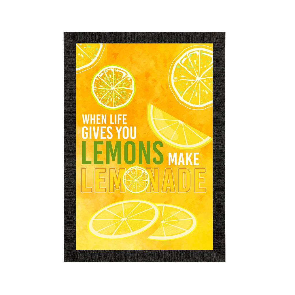 "When Life Gives You LEMONS Make LEMONADE" Motivational Quote Satin Matt Texture UV Art Painting Kafalo