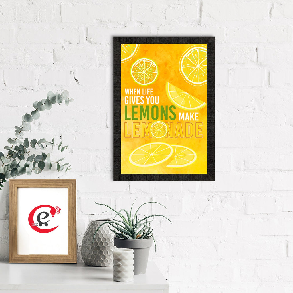 "When Life Gives You LEMONS Make LEMONADE" Motivational Quote Satin Matt Texture UV Art Painting Kafalo