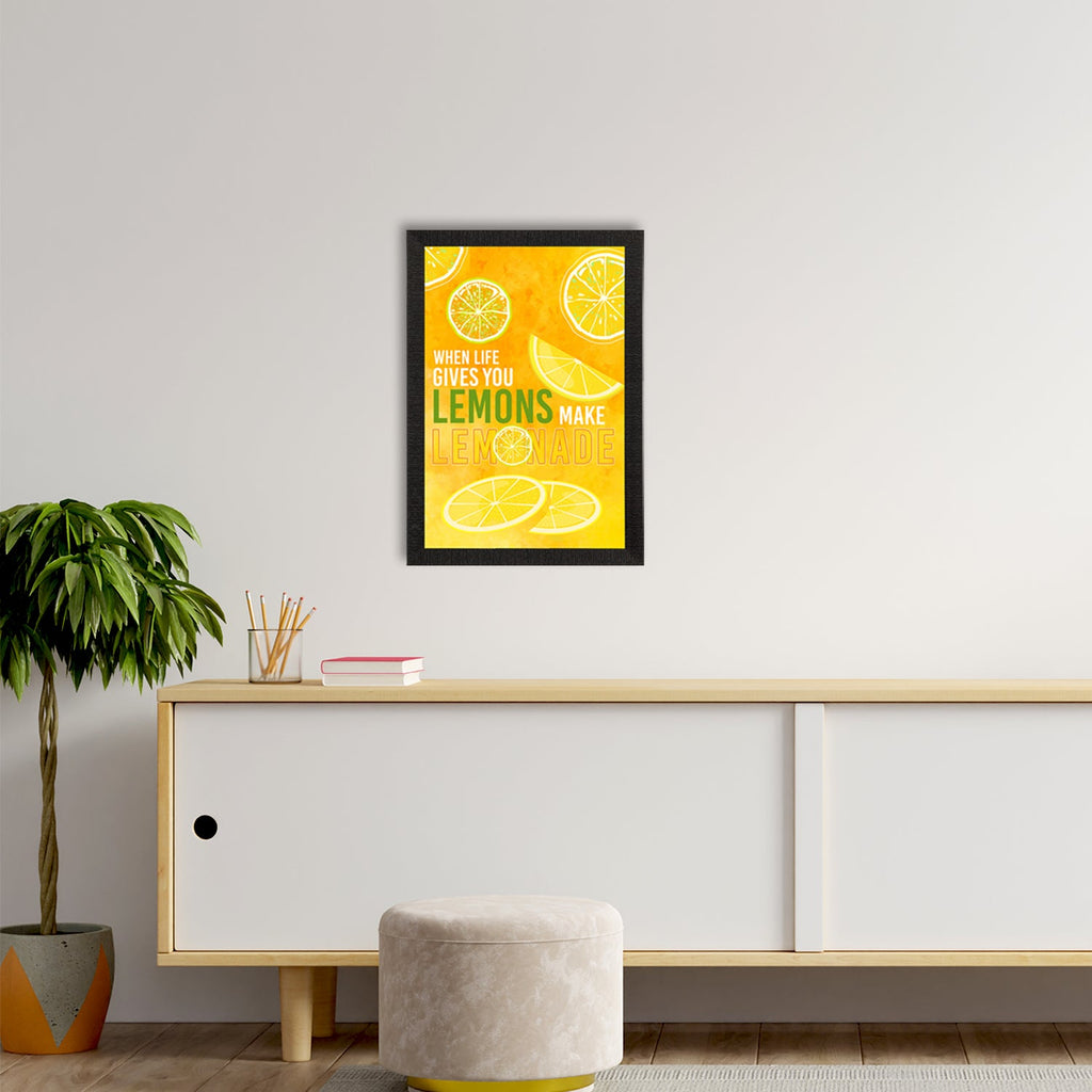 "When Life Gives You LEMONS Make LEMONADE" Motivational Quote Satin Matt Texture UV Art Painting Kafalo