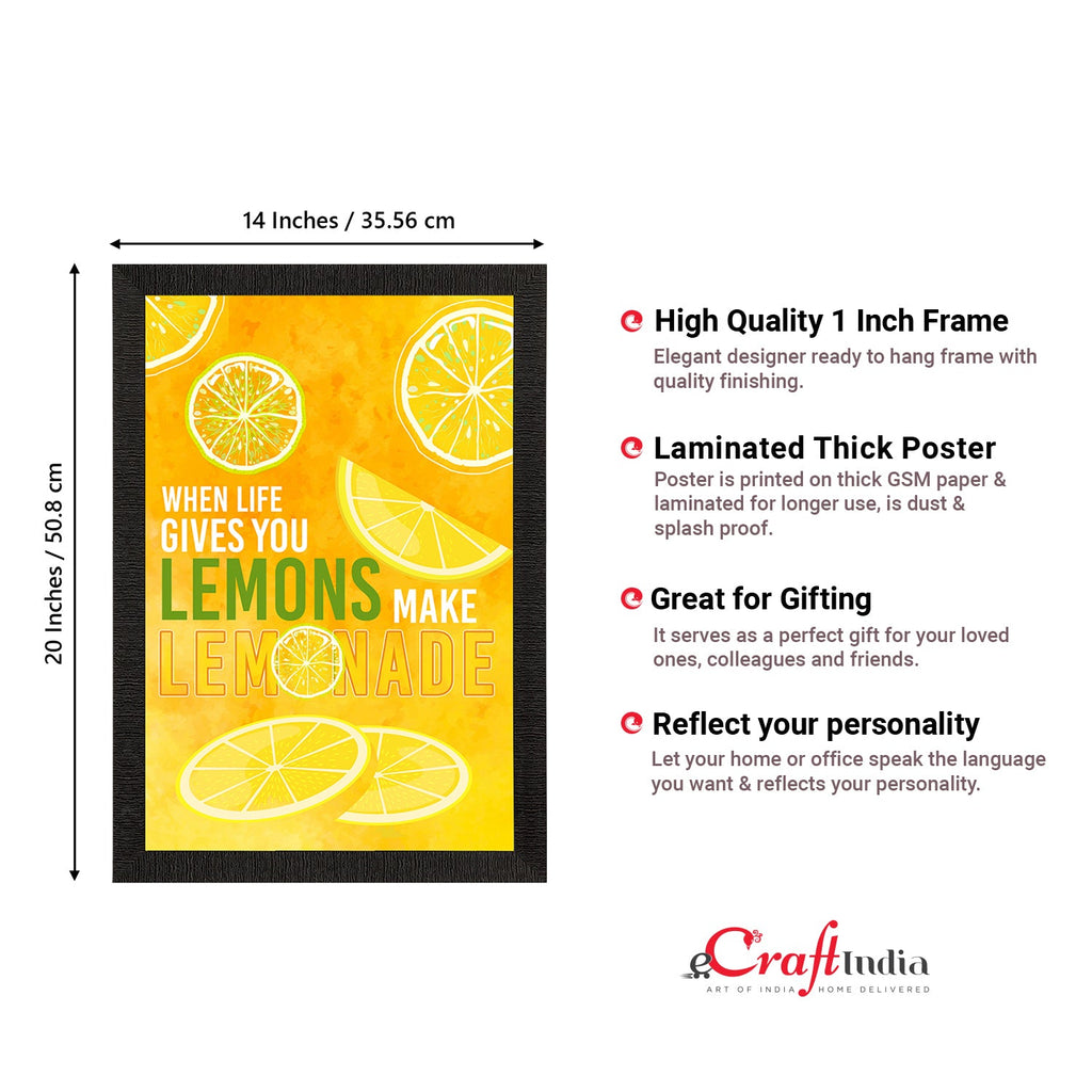 "When Life Gives You LEMONS Make LEMONADE" Motivational Quote Satin Matt Texture UV Art Painting Kafalo