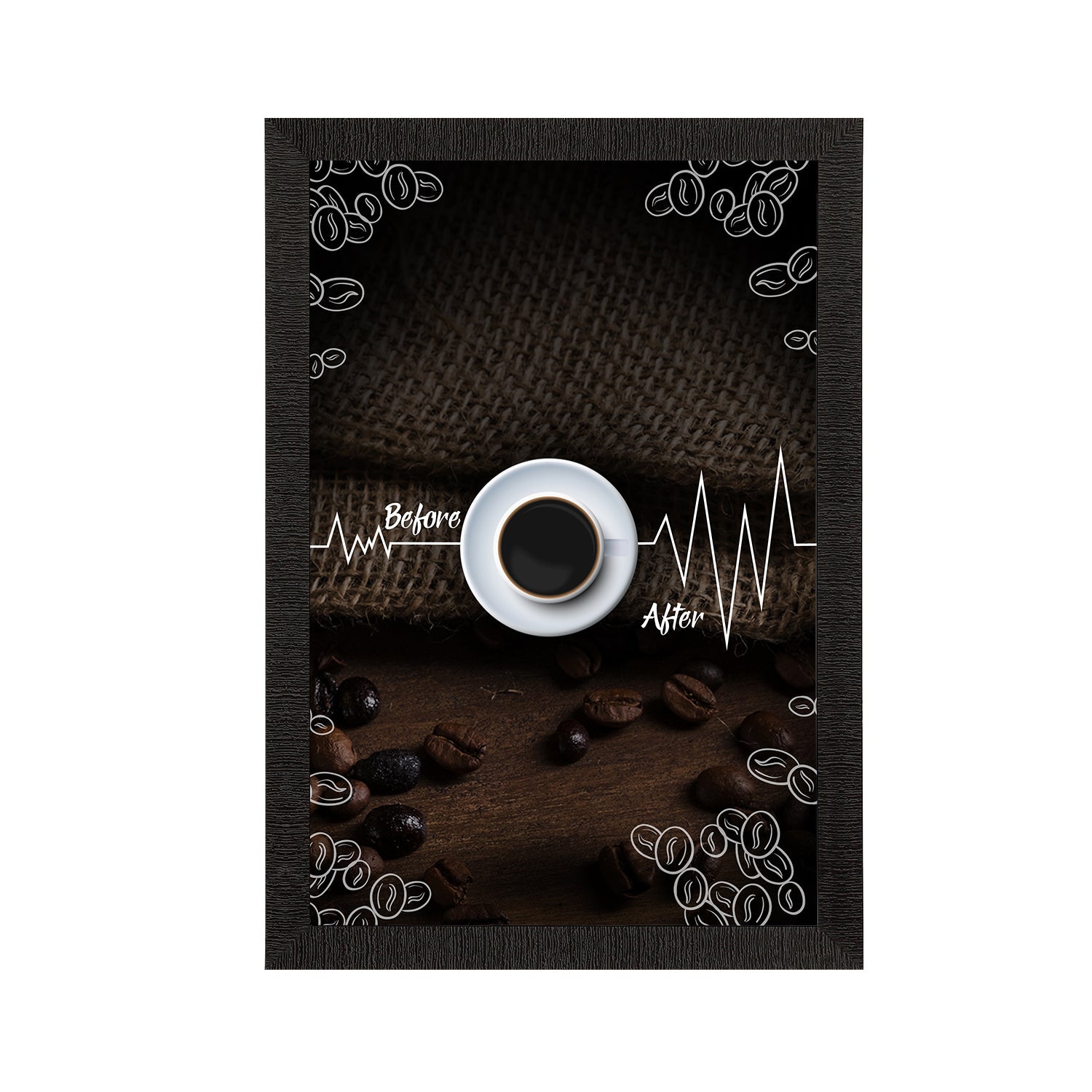 Before and After Coffee Satin Matt Texture UV Art Painting Kafalo