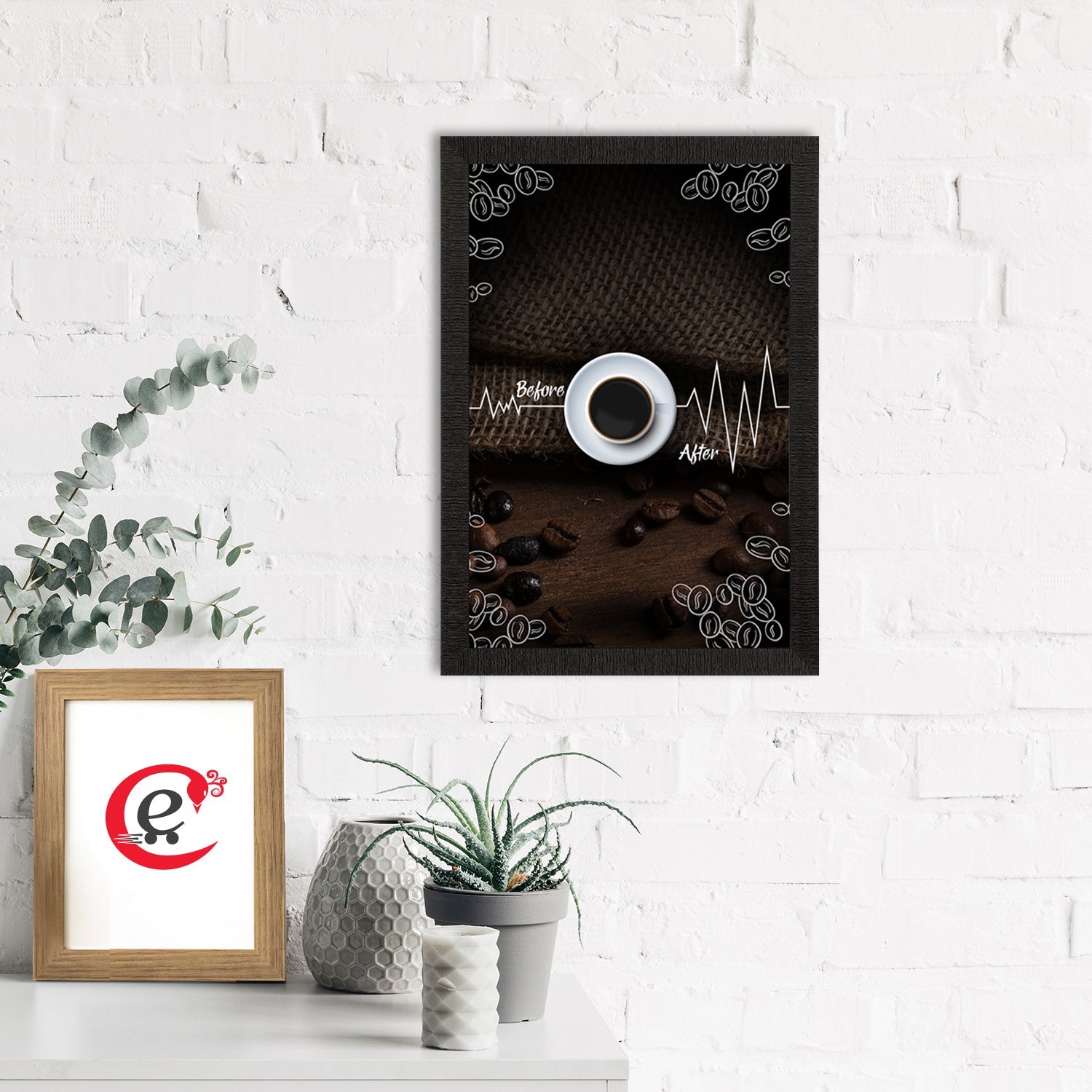 Before and After Coffee Satin Matt Texture UV Art Painting Kafalo