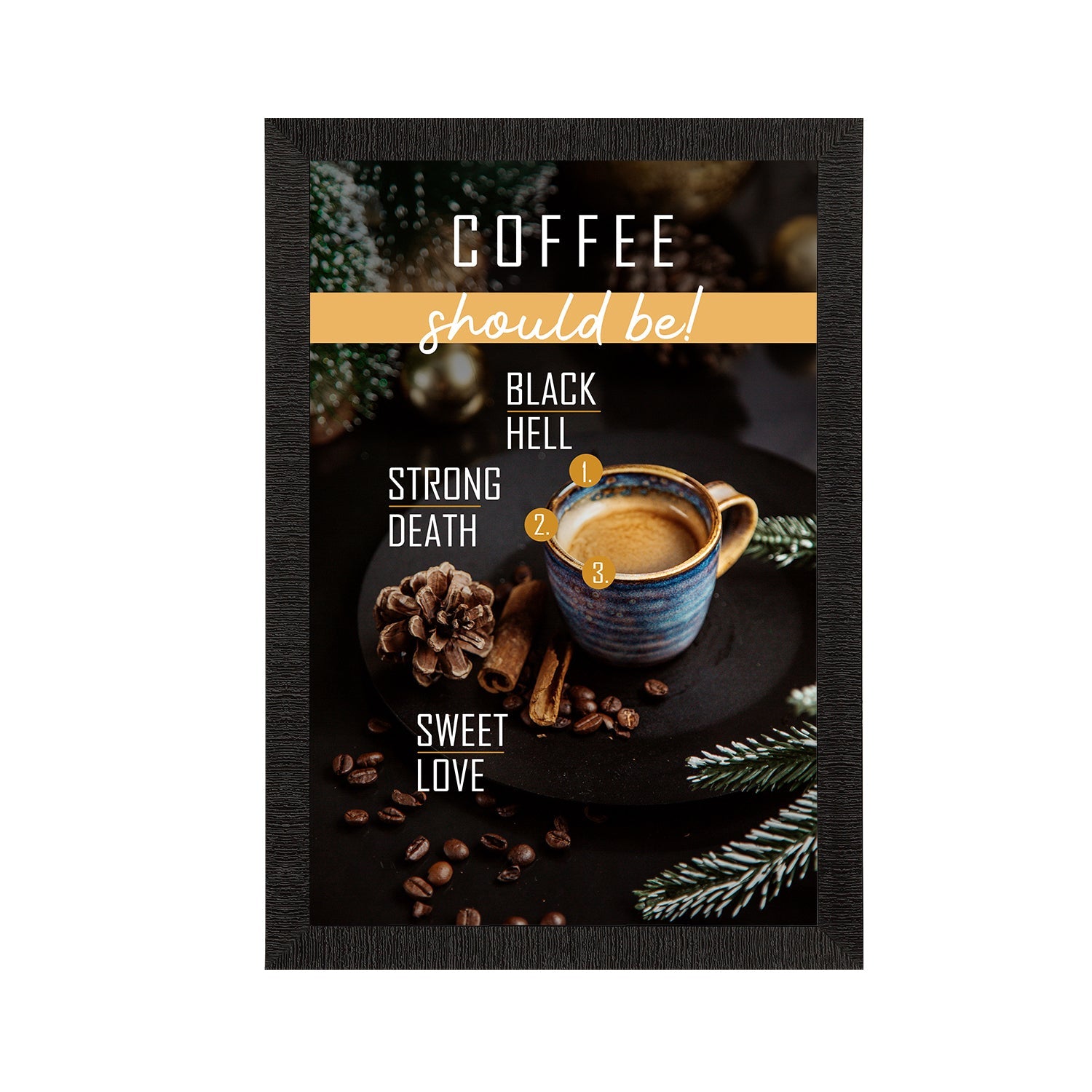 Coffee Theme Satin Matt Texture UV Art Painting Kafalo