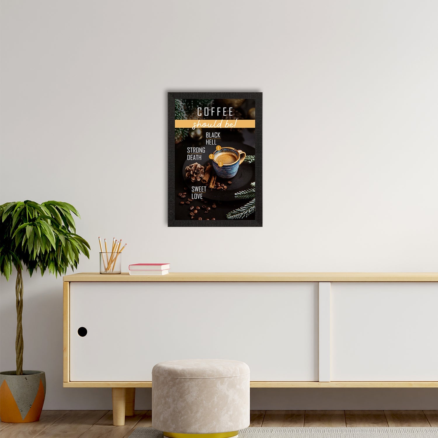 Coffee Theme Satin Matt Texture UV Art Painting Kafalo