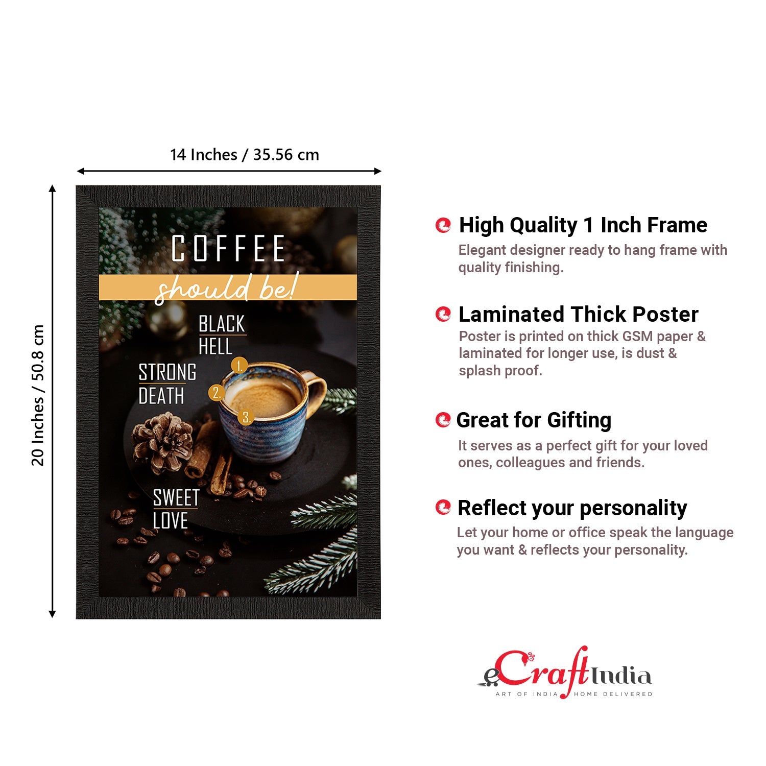 Coffee Theme Satin Matt Texture UV Art Painting Kafalo