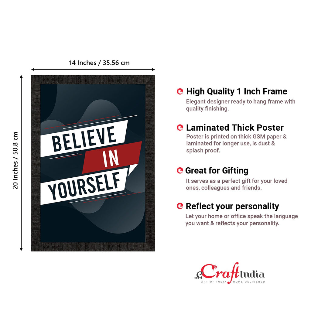 "Believe In Yourself" Motivational Quote Satin Matt Texture UV Art Painting Kafalo