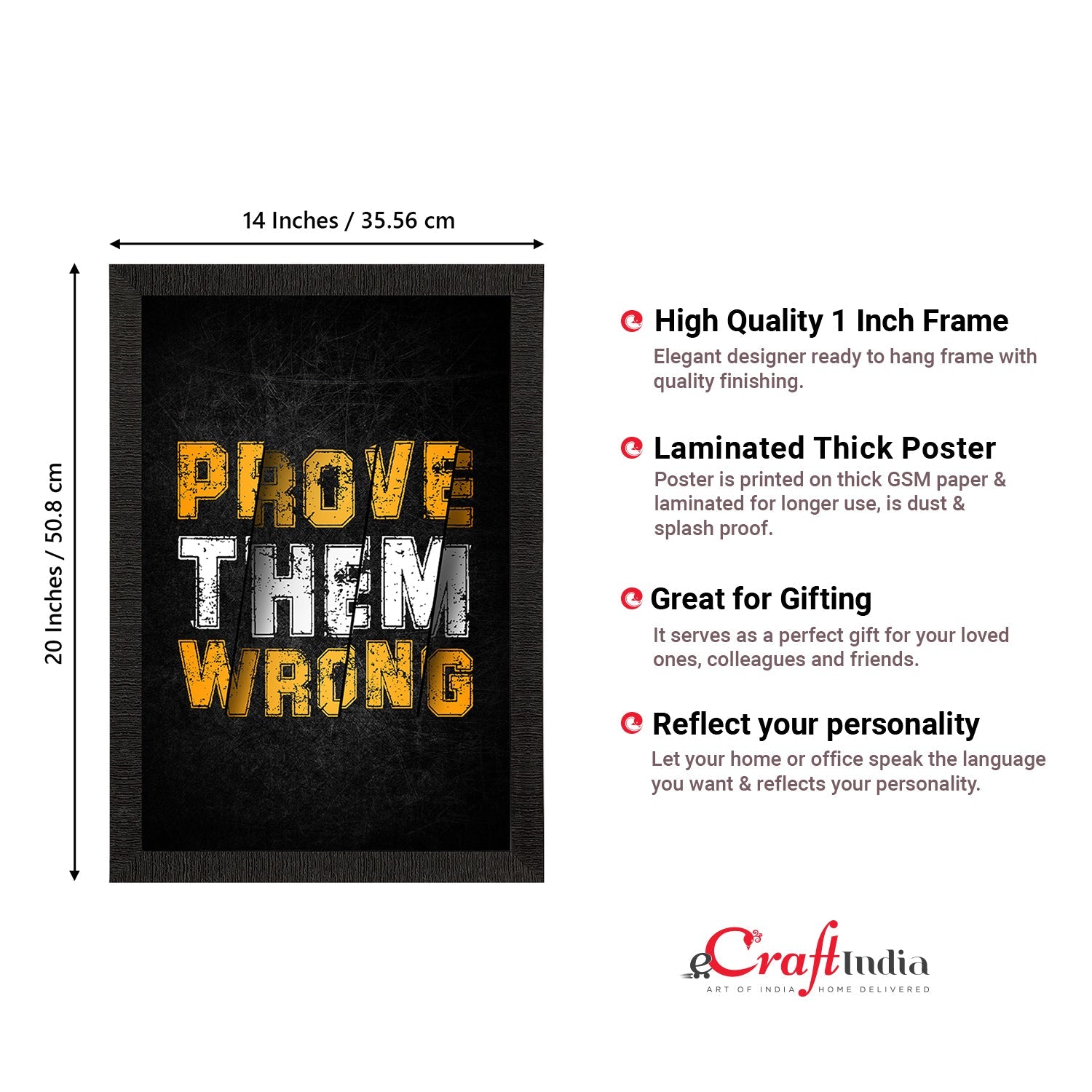 "Prove Them Wrong" Motivational Quote Satin Matt Texture UV Art Painting Kafalo