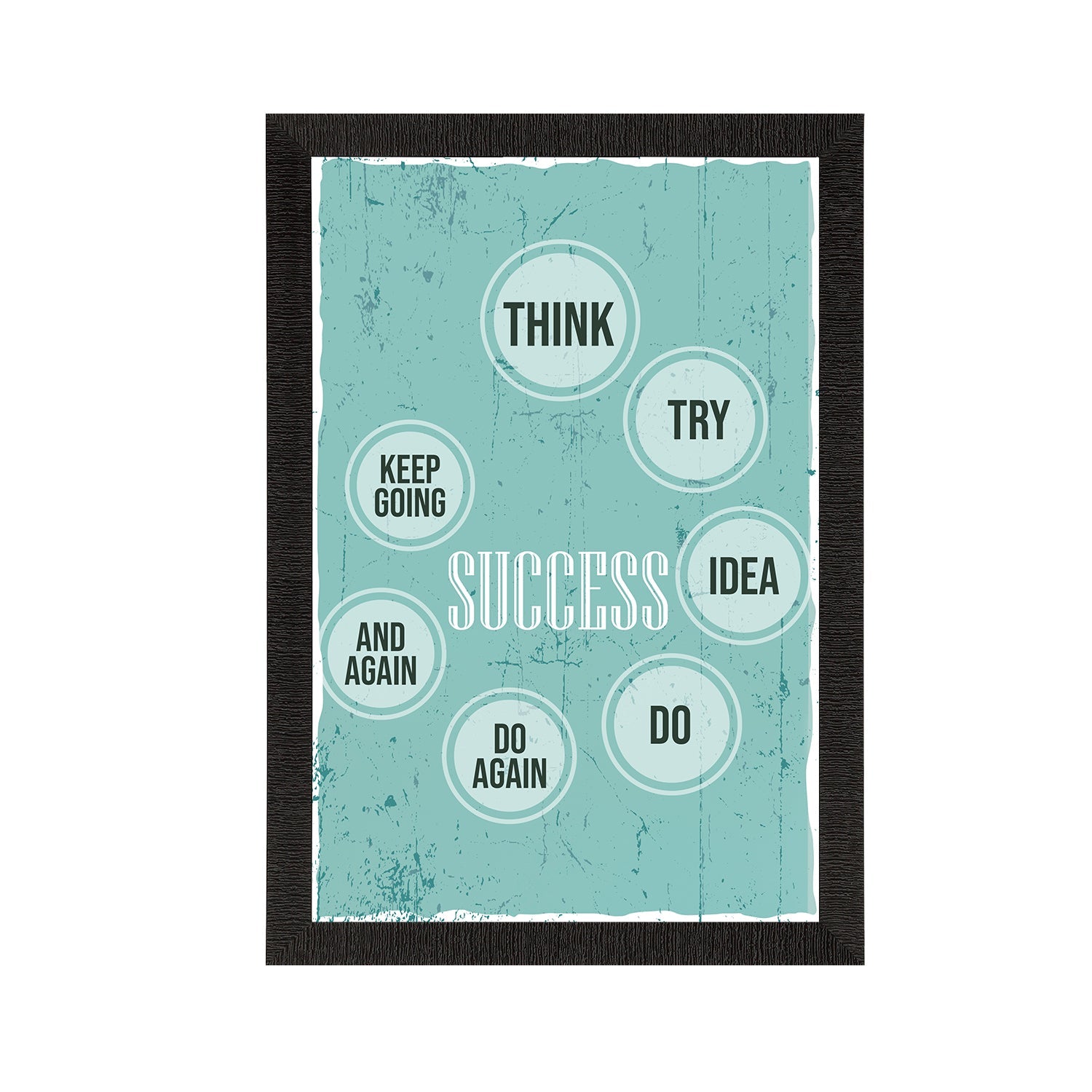 "Success - Think, Try, Idea, Do, Do Again, And Again, Keep Going" Motivational Quote Satin Matt Texture UV Art Painting Kafalo