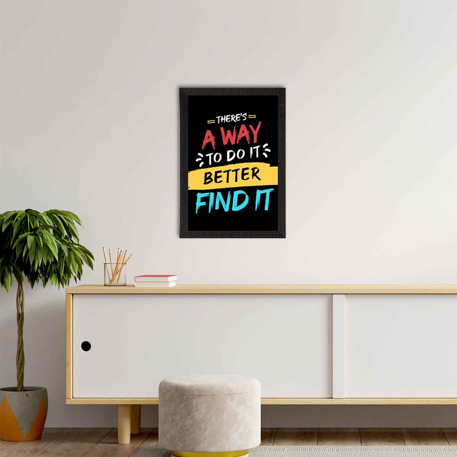 "Theres A Way to Do It Better, FIND IT " Motivational Quote Satin Matt Texture UV Art Painting Kafalo