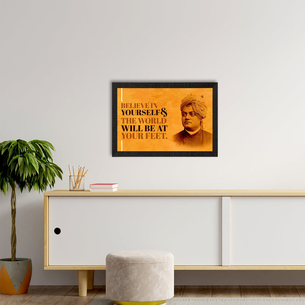 Believe In Yourself & The World Will Be At Your Feet Swami Vivekananda Motivational Quote Painting Kafalo