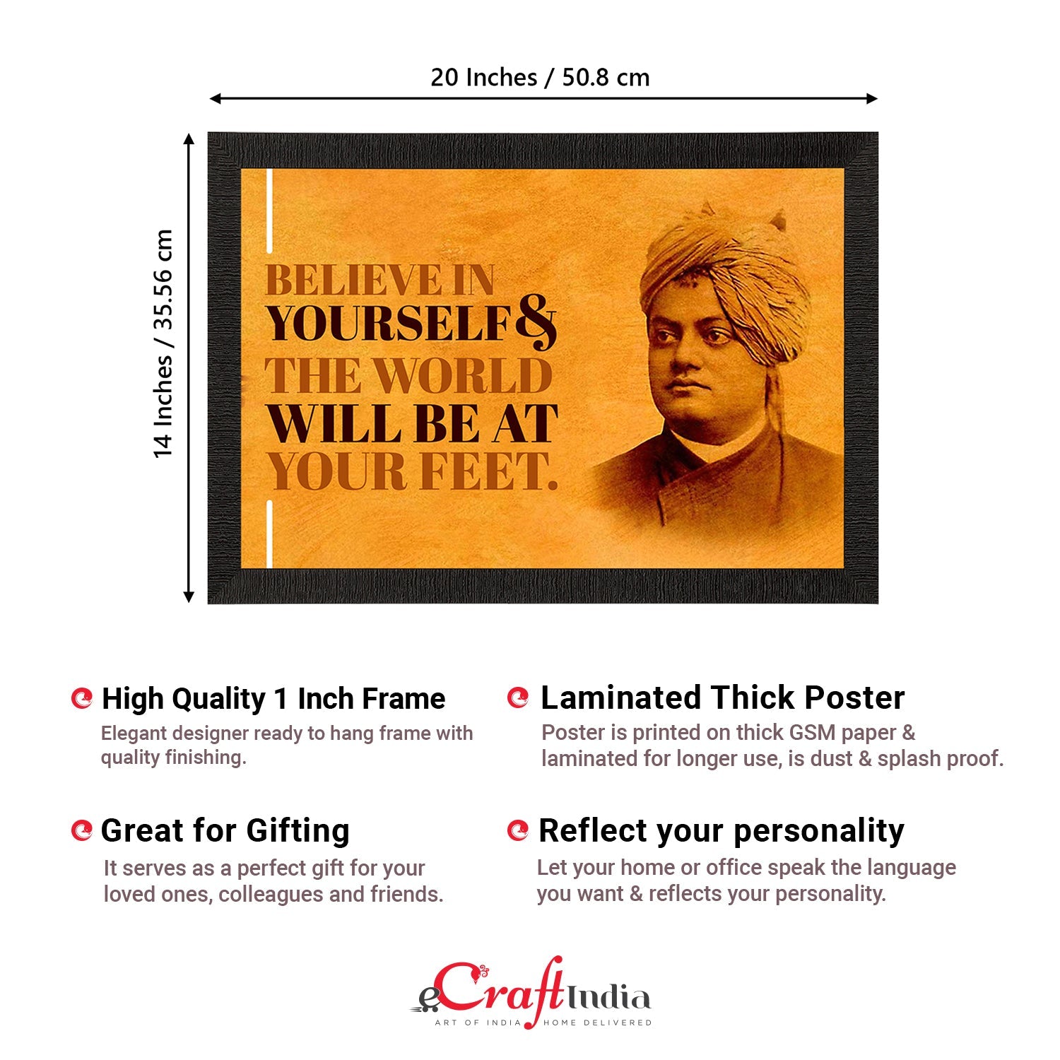 Believe In Yourself & The World Will Be At Your Feet Swami Vivekananda Motivational Quote Painting Kafalo
