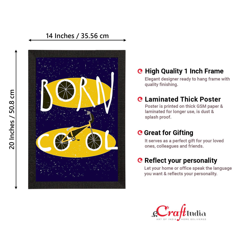 "Born Cool" Quirky Quote Satin Matt Texture UV Art Painting Kafalo