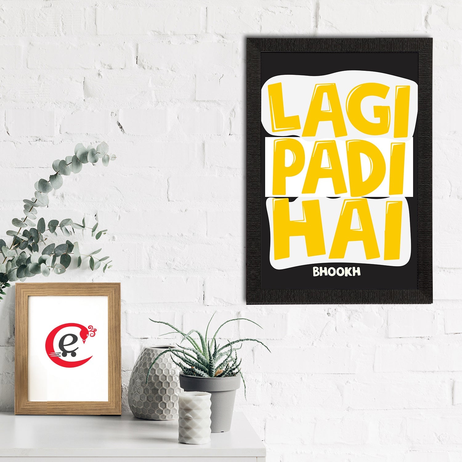 "Lagi Padi hai" Quirky Quote Satin Matt Texture UV Art Painting Kafalo