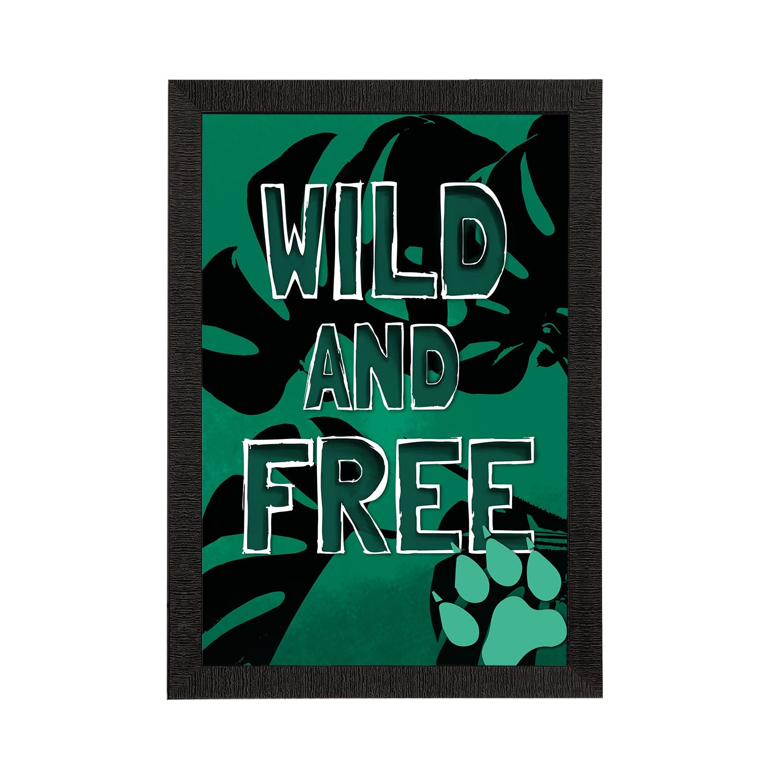 "Wild and Free" Quirky Quote Satin Matt Texture UV Art Painting Kafalo