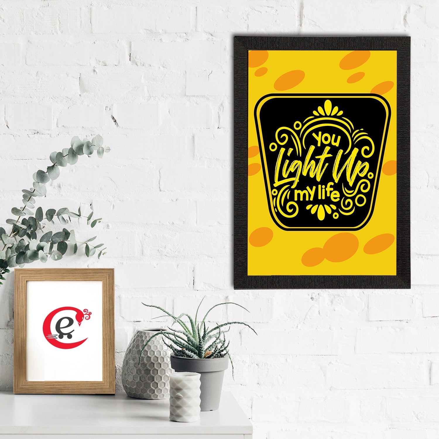 "You Light Up My Life" Motivational Quote Satin Matt Texture UV Art Painting Kafalo