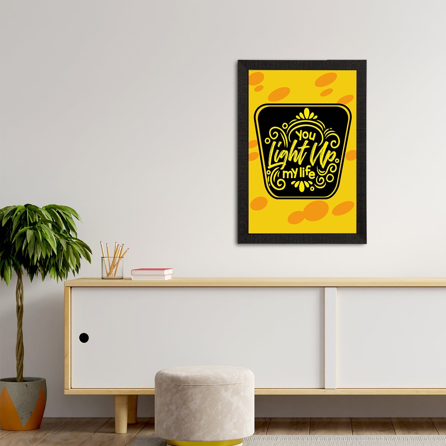 "You Light Up My Life" Motivational Quote Satin Matt Texture UV Art Painting Kafalo