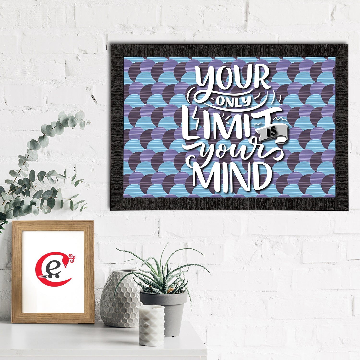 "Your Only Limit Is Your Mind" Motivational Quote Satin Matt Texture UV Art Painting Kafalo