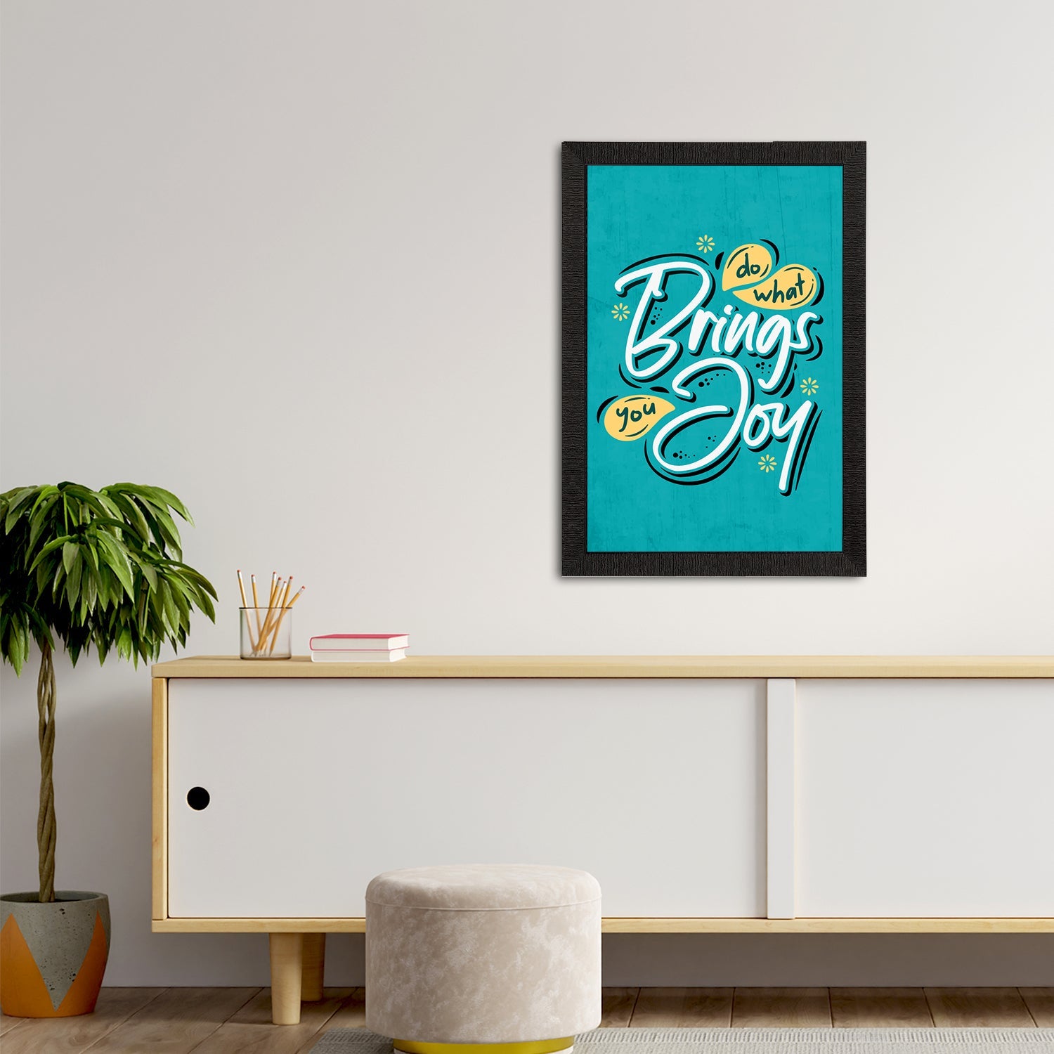"Do What Brings You Joy" Motivational Quote Satin Matt Texture UV Art Painting Kafalo