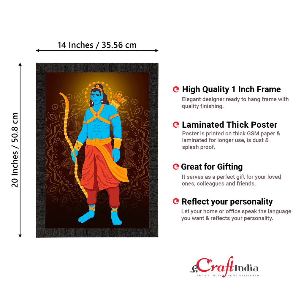 Lord Ram Painting Digital Printed Religious Wall Art Kafalo