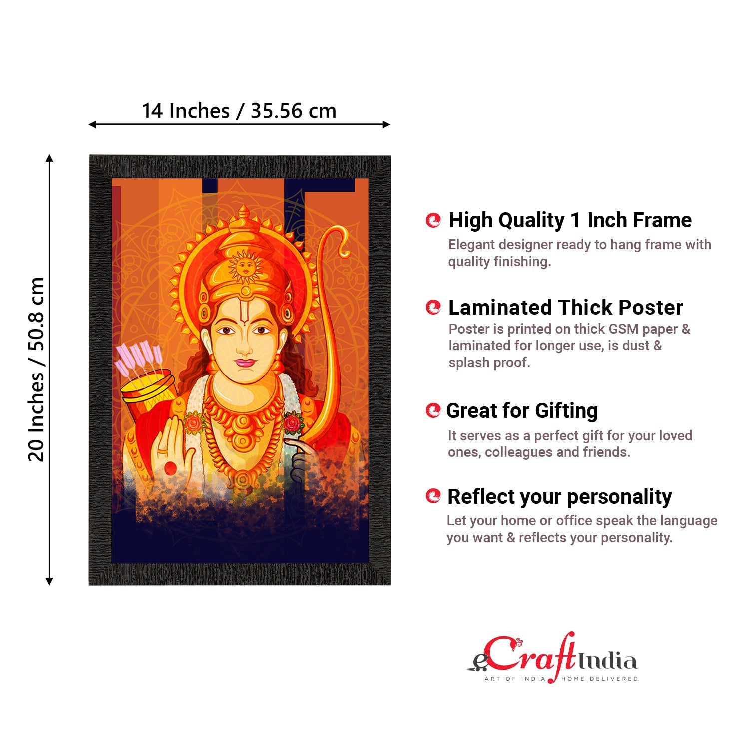 Lord Ram Painting Digital Printed Religious Wall Art Kafalo