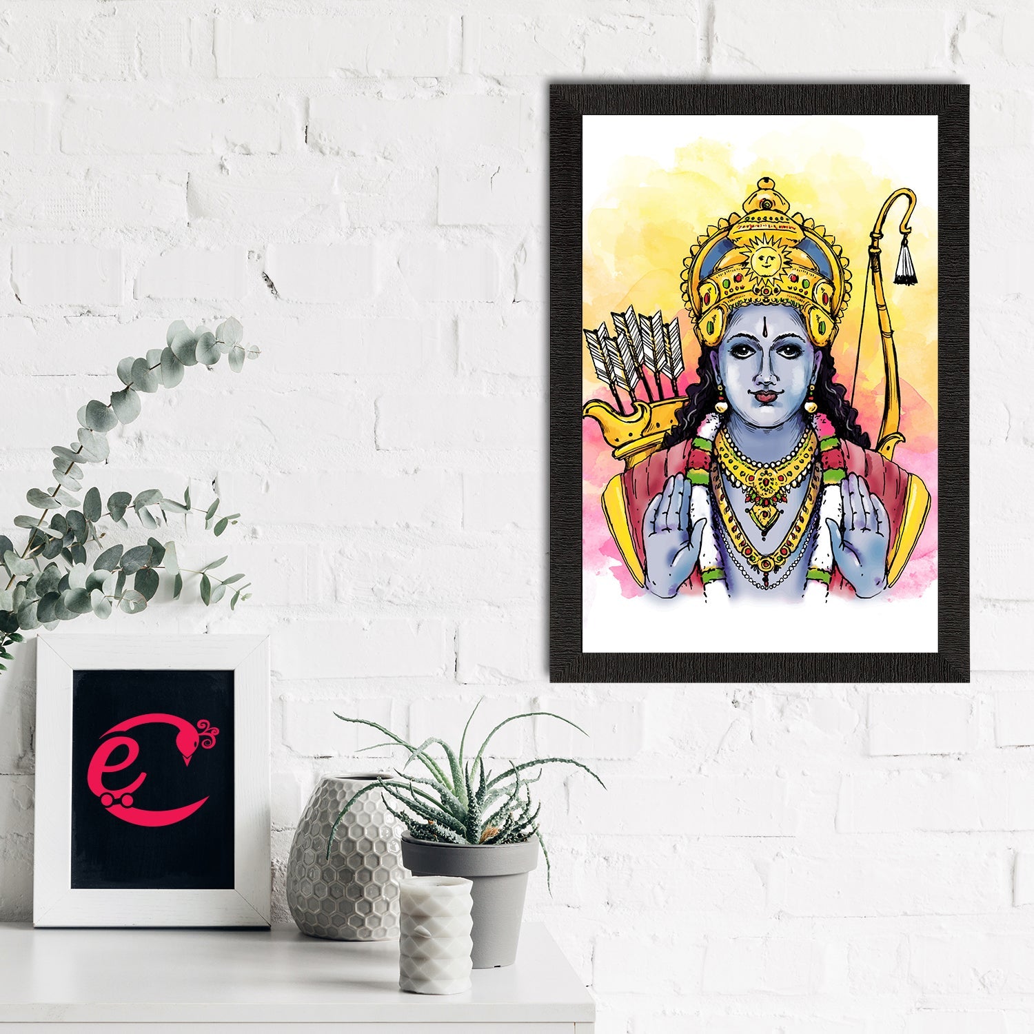 Lord Ram Painting Digital Printed Religious Wall Art Kafalo