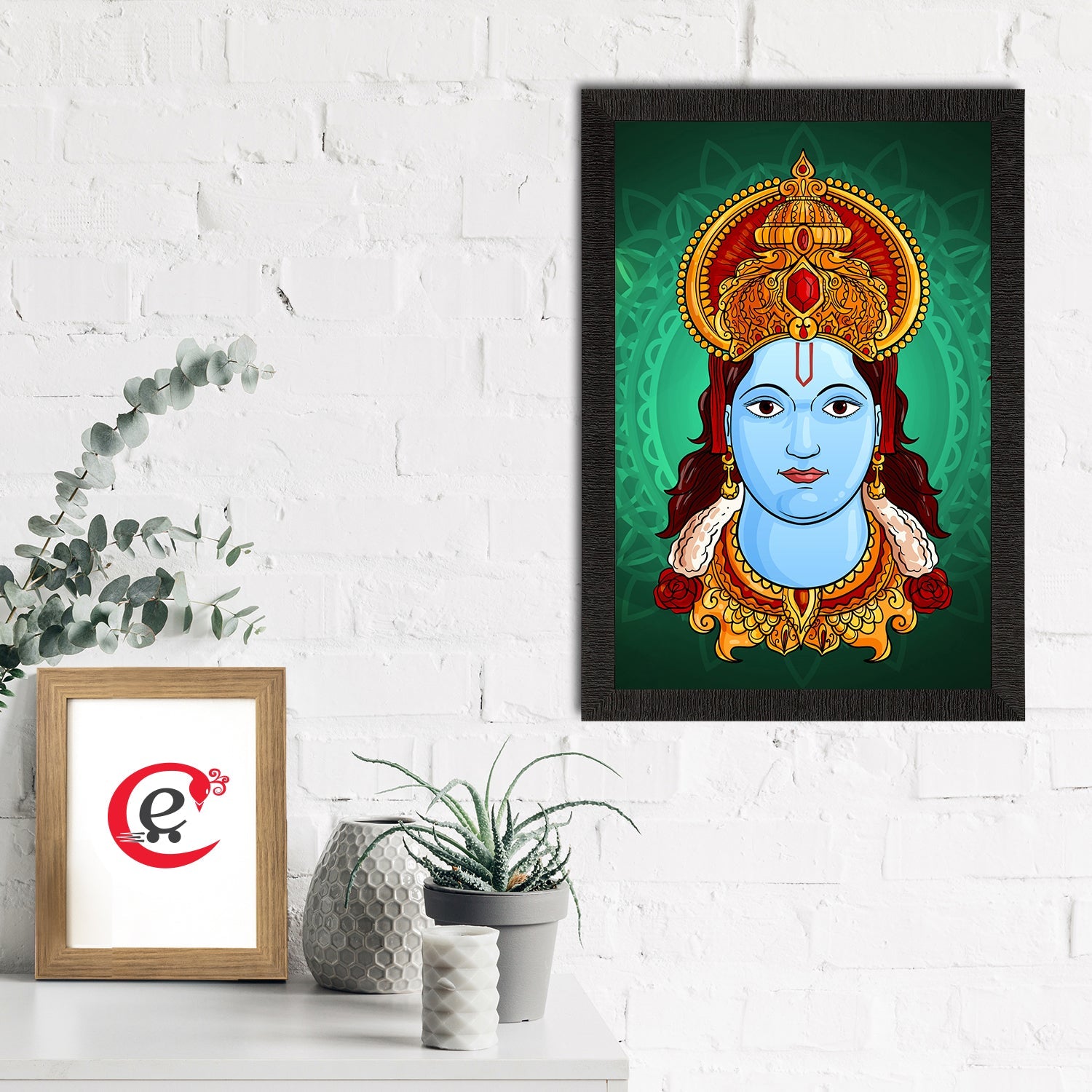 Lord Ram Painting Digital Printed Religious Wall Art Kafalo