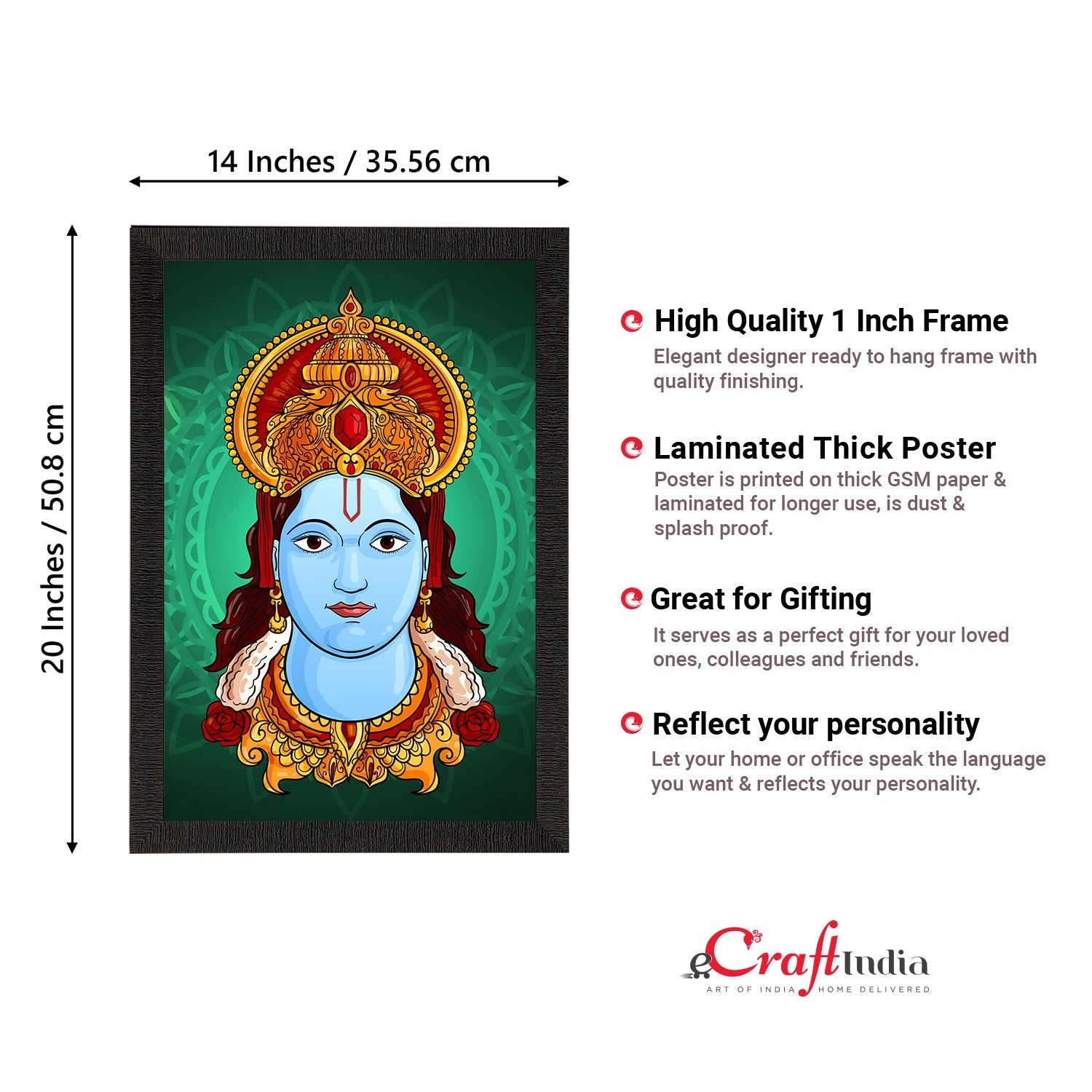 Lord Ram Painting Digital Printed Religious Wall Art Kafalo