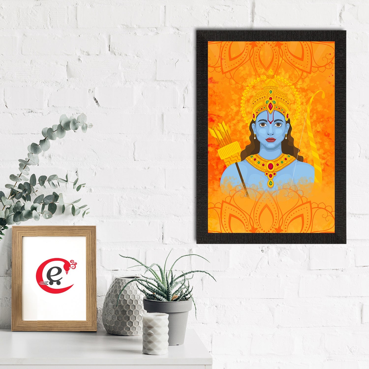 Lord Ram Painting Digital Printed Religious Wall Art Kafalo