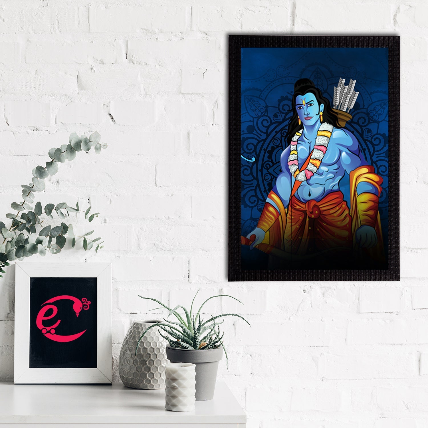 Lord Ram Painting Digital Printed Religious Wall Art Kafalo