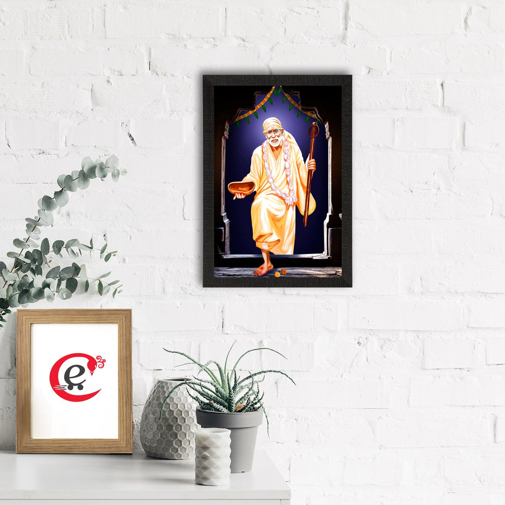 Sai Baba Satin Matt Texture UV Art Painting Kafalo