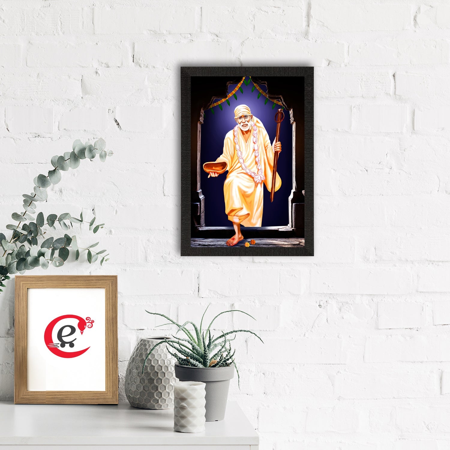 Sai Baba Satin Matt Texture UV Art Painting Kafalo