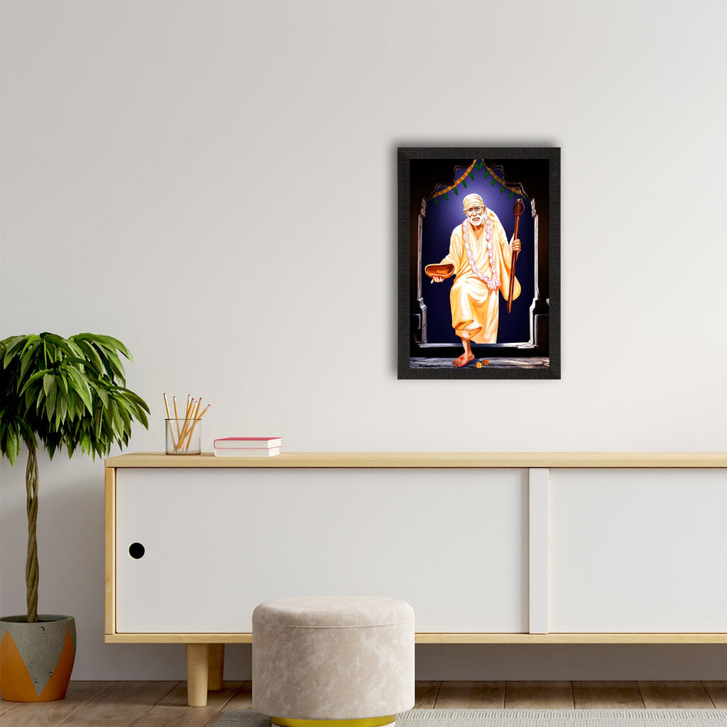 Sai Baba Satin Matt Texture UV Art Painting Kafalo