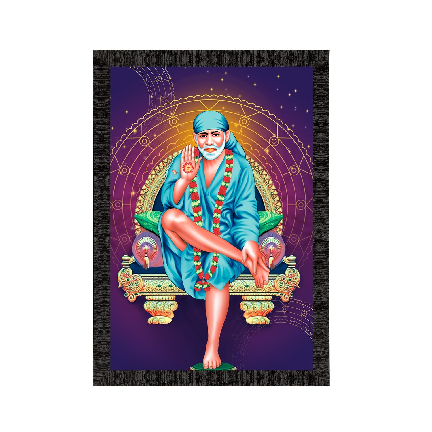 Sai Baba Satin Matt Texture UV Art Painting Kafalo