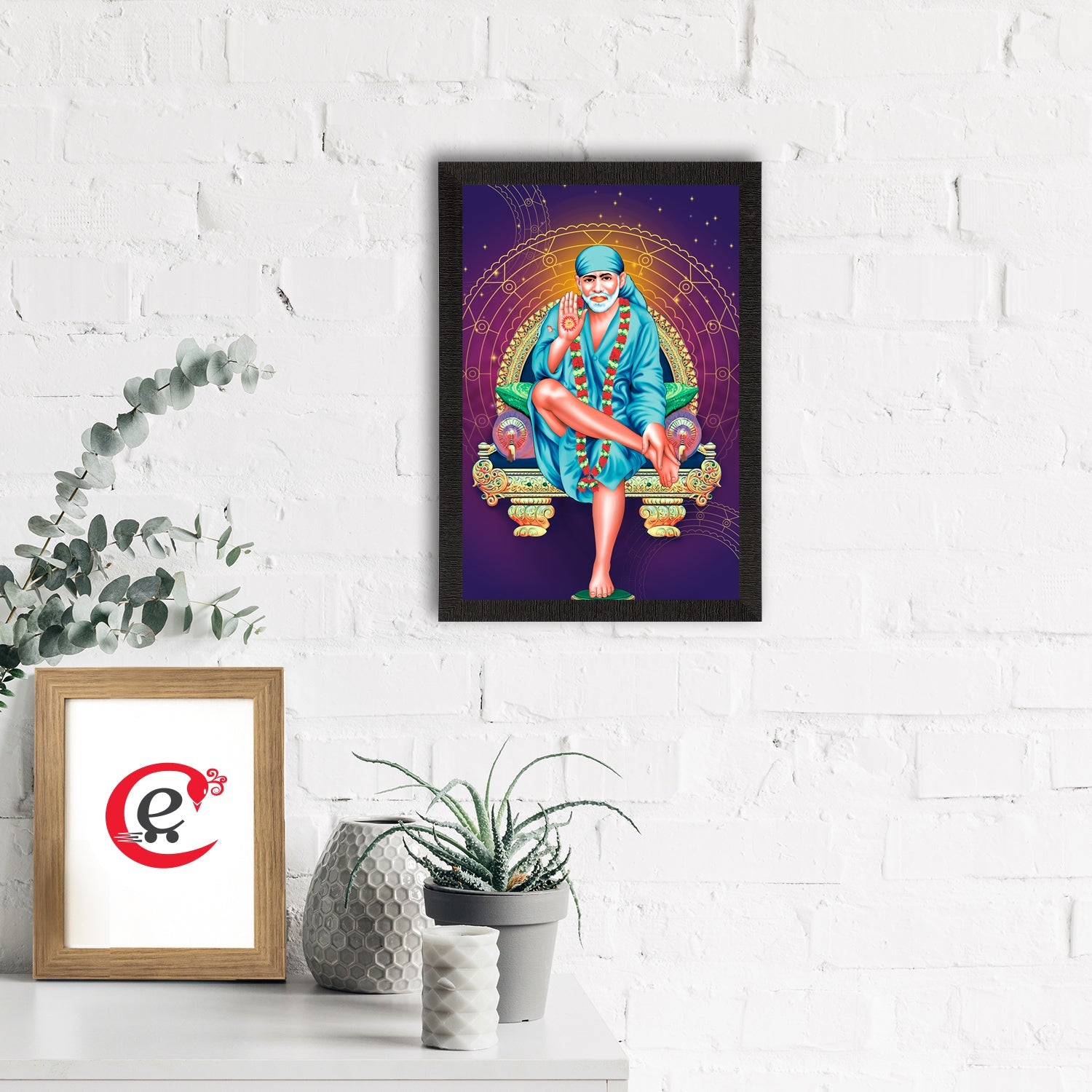 Sai Baba Satin Matt Texture UV Art Painting Kafalo