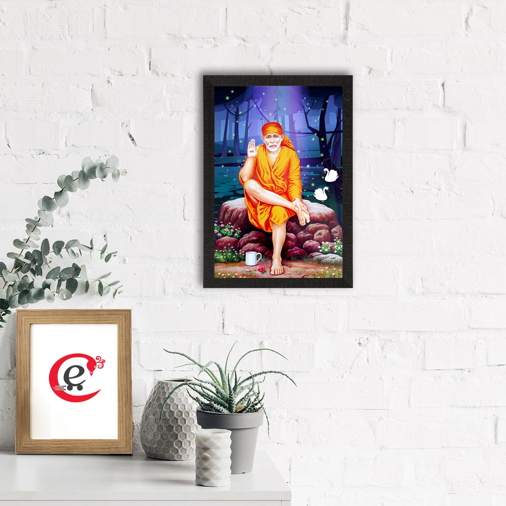 Sai Baba Satin Matt Texture UV Art Painting Kafalo
