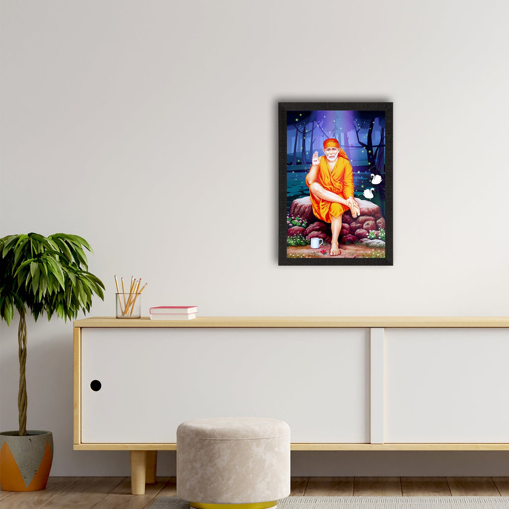 Sai Baba Satin Matt Texture UV Art Painting Kafalo