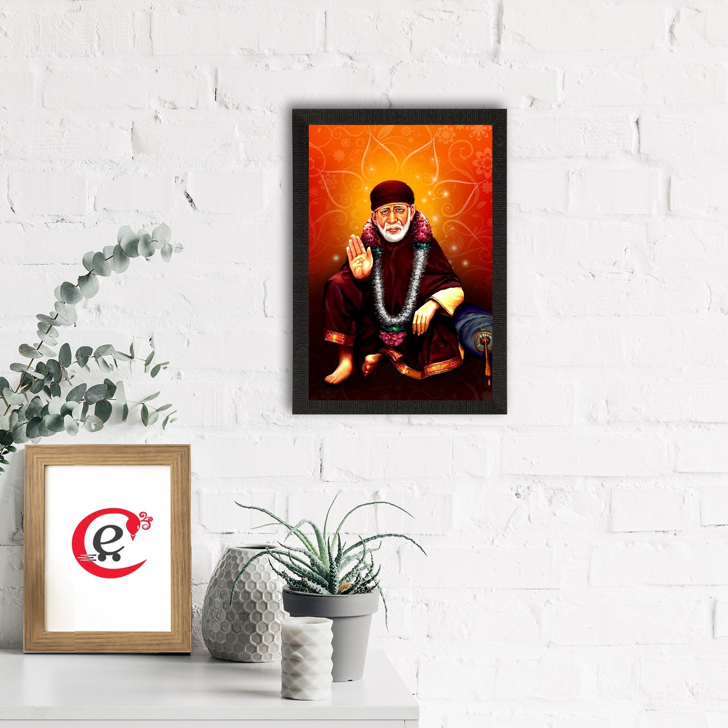 Sai Baba Satin Matt Texture UV Art Painting Kafalo