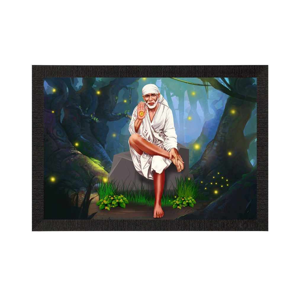 Sai Baba Satin Matt Texture UV Art Painting Kafalo