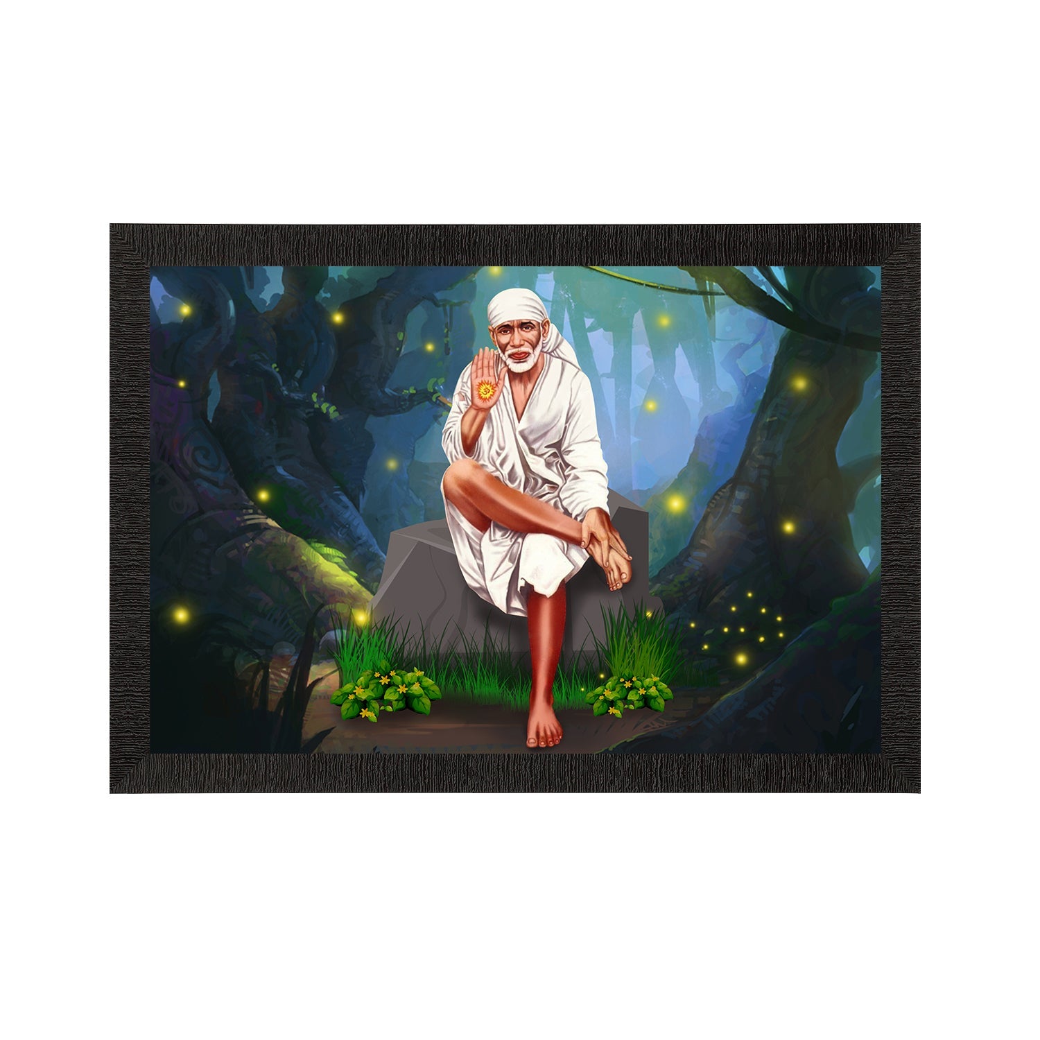 Sai Baba Satin Matt Texture UV Art Painting Kafalo