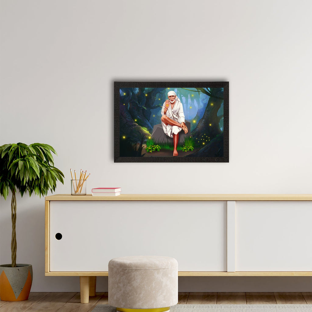 Sai Baba Satin Matt Texture UV Art Painting Kafalo