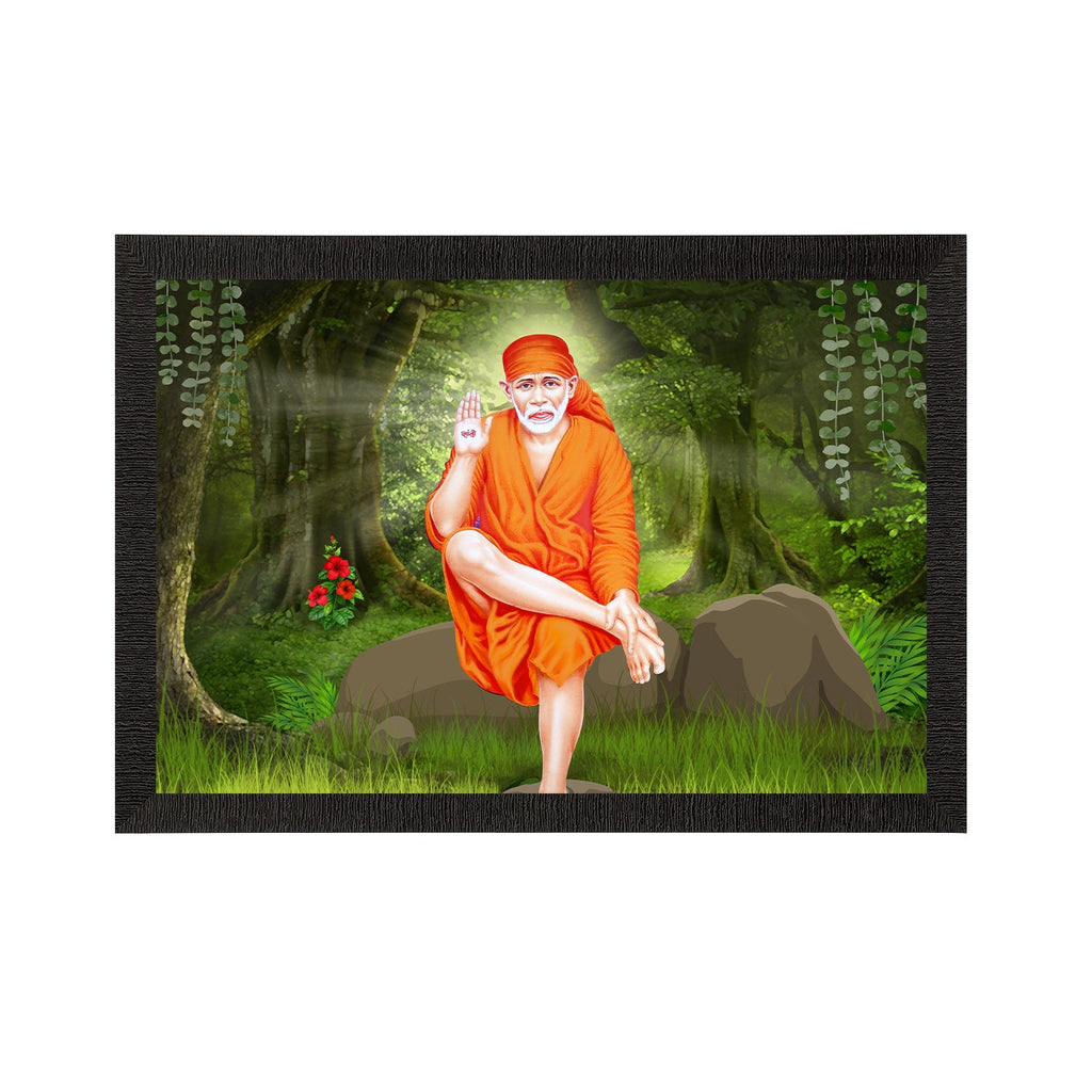 Sai Baba Satin Matt Texture UV Art Painting Kafalo