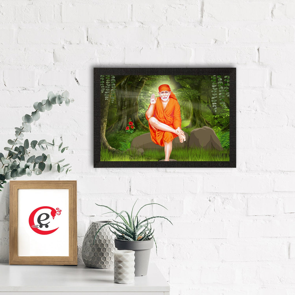 Sai Baba Satin Matt Texture UV Art Painting Kafalo
