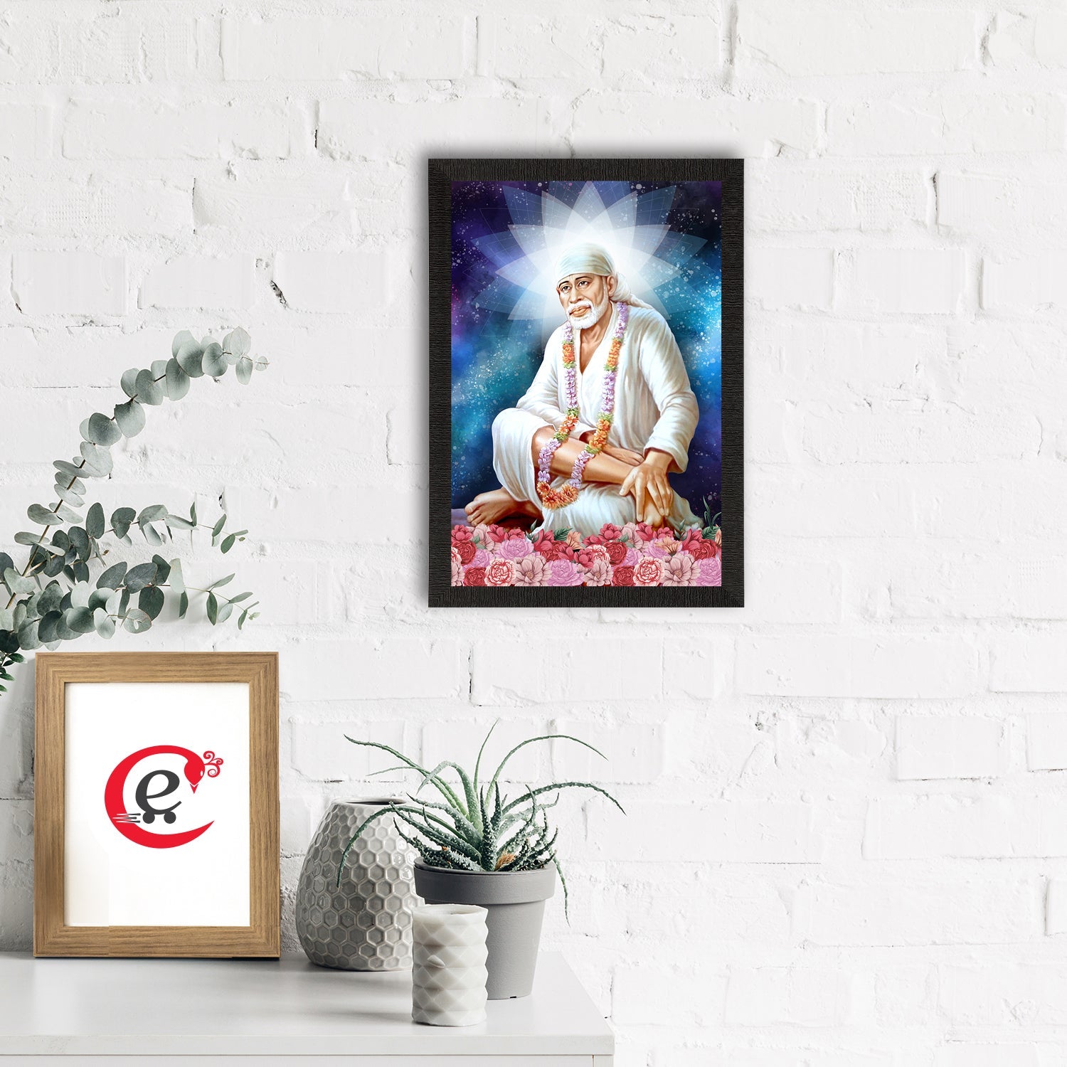 Sai Baba Satin Matt Texture UV Art Painting Kafalo