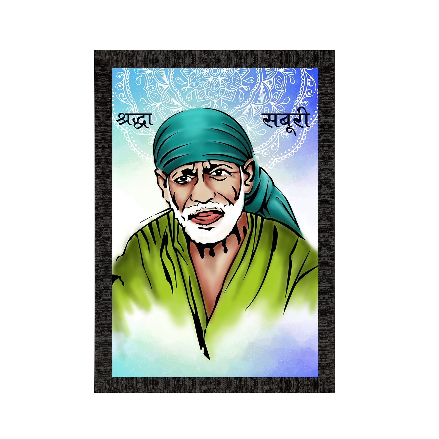 Sai Baba Satin Matt Texture UV Art Painting Kafalo