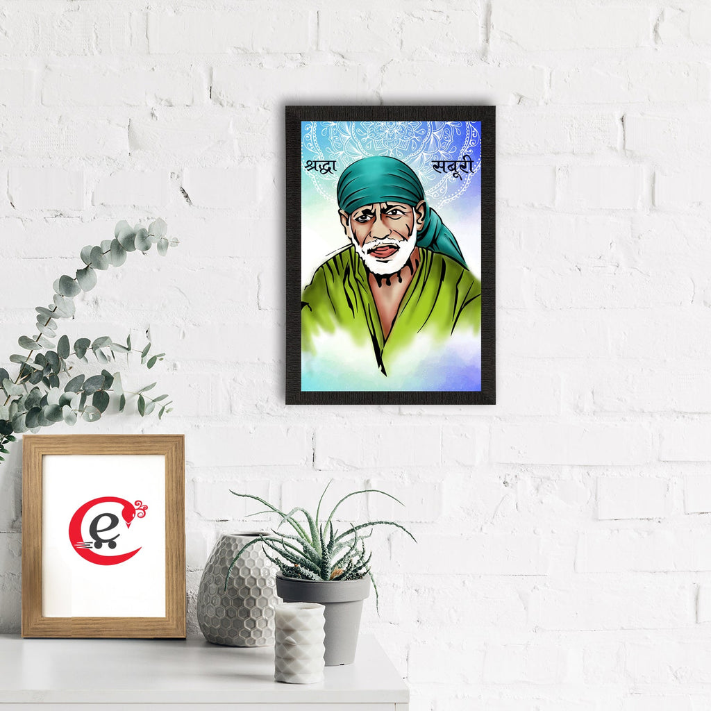 Sai Baba Satin Matt Texture UV Art Painting Kafalo