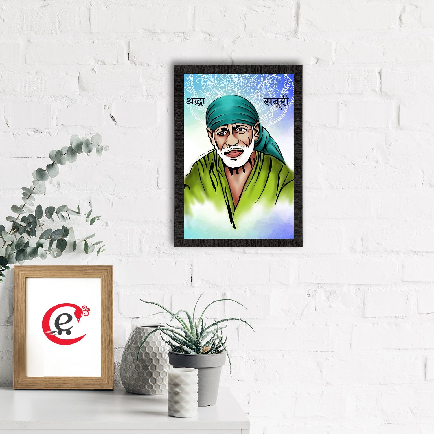Sai Baba Satin Matt Texture UV Art Painting Kafalo